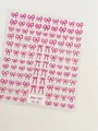Adhesive nail art stickers featuring elegant rose red hand-drawn bowknot patterns - Aha-9305 Pink Bows
