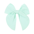 Mint green 5.4-inch cotton jacquard oversized bow hair clip with textured fabric - Mint Green (47)