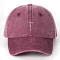 Cappellino vintage in cotone lavato bordeaux con ricamo Jesus e dettaglio cuore - Taglia unica / Borgogna
