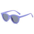 Kids round sunglasses in matte lavender purple frame with grey protective lenses - Purple Frame Grey Lens