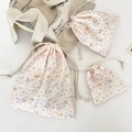 Three sizes of floral cartoon drawstring storage bags with cute bear patterns - Colorful Star Puppy