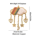 Gold celestial necklace featuring rainbow cloud, moon, and star pendants in copper - CX163-37 (Rainbow Cloud Star Moon Heart Pendant)
