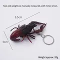Realistic 9.5cm crayfish model keychain in dark red with lifelike texture details - Dark Red-brown Crawfish - Keychain