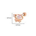 Rose gold screw-back heart opal and star cartilage earring with cubic zirconia studs - Planet Heart Style (3# Rose Gold)