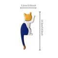 Cute yellow and blue cat tail magnetic fridge hook with creative cartoon back design - M7-Patchwork Cat