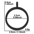 Technical drawing of a black stainless steel locket pendant with dimensions and weight - Inner Diameter 25mm - Cavity Thickness 3.5mm / Black