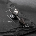 Titanium steel arrow stud earrings in gun black finish with size dimensions 1.71cm - Black Style (S239)