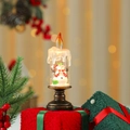 Nahaufnahme der Vintage-Weihnachtslaterne mit Schneemann auf einer festlichen Geschenkbox - Schneemann