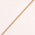 Detailed close-up of a gold-plated claw-set necklace featuring pink round-cut cubic zirconia - Pink Zircon - Gold