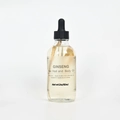 60ml Ginseng Hair, Nail and Body Oil in a transparent glass bottle with visible root - Ginseng Oil