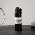 Black 304 stainless steel vacuum insulated bottle with 24-hour cold retention feature - Black