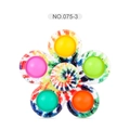 Tie-dye fidget spinner with five colorful silicone push bubbles and white plastic frame - Colorful Tie-dye Style 2 (NO.075-3)