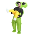 Funny adult alien pick me up inflatable costume for Halloween party performance - Big-eyed Alien Light Green Children / One Size