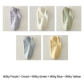 5-pack of breathable cotton ankle socks in pastel colors with hello letter embroidery - One Size / Milky Purple, Cream, Milky Green, Milky Blue and Milky Yellow