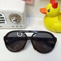 Classic black pilot style round frame sunglasses for kids with dark polarized lenses - Black