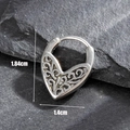 Pendiente corazón de plata con patrón vintage, tamaño 1,84 cm por 1,4 cm de diseño - Estilo Corazón de Filigrana (S393)