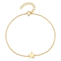 Minimalist S925 sterling silver star bracelet in golden finish with adjustable chain - Bracelet / Gold