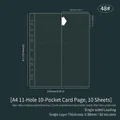 A4 11-hole 10-pocket transparent photo protector page with 0.08mm thickness details - A4 11 Holes 10-Pocket Pages 10 Sheets 48#