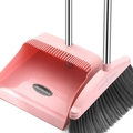 Set scopa e paletta rosa con denti raschiatori e manico in acciaio inox per la casa - Set Standard da 2 Pezzi / Set da 2 Pezzi Rosa Chiaro