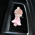 Cute resin girl doll car air vent aromatherapy clip in pink ballet dress and pearls - Audrey Hepburn Style (2221B)