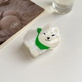 Pince à cheveux Shiba Inu mignonne en acétate avec détail de foulard vert - Chiot avec Écharpe