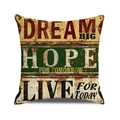 Vintage industrial cushion cover featuring motivational Dream Big text in wood grain style - Style 15/DREAM BIG / 45cmx45cm