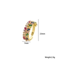Offener goldener Ring mit zweireihigen bunten Zirkonia-Steinen und 7 mm Bandbreite - Gold Mehrfarbiger Zirkonia