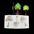 White silicone tree-shaped mold for fondant cake borders with dimensions 10x5.5x1.5cm - 2# Tree & Flower Cluster Style / Gray