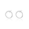 Elegant S925 silver round stud earrings with tiny zircon inlay and polished finish - Minimalist Ring with Top Zirconia