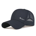 Berretto da baseball in mesh blu navy con logo R in metallo e cinturino regolabile - Stile a Rete / Blu navy