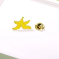 Cute yellow enamel banana peel brooch with golden metal butterfly clutch back - Banana Peel (CZ0563)