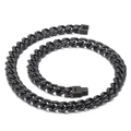 Collar de cadena cubana de 10mm negro mate para hombre en acero inoxidable - 10mm 45cm Collar / Negro