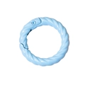 Blue twisted texture round spring ring buckle for keychains and DIY accessories - Outer Diameter 28mm / Lacquer Light Blue