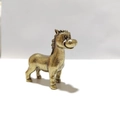 Statuina di asino in miniatura in ottone con espressione cartoon per micro paesaggi - Cavallo