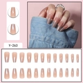 Faux ongles cercueil dégradé rose nude avec paillettes argentées et gouttes de métal 3D - Nude Rose Paillettes Argent Gouttes Métal (Y-263)