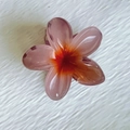 Pince à cheveux fleur de frangipanier dégradé violet avec pétales en résine 8cm - Violet taro