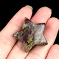 Star shaped dragon blood jasper stone ornament with red and green mineral textures - Dragon Blood Stone