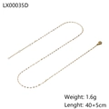 Elegant gold snake bone necklace 40+5cm length with minimalist polished finish - Faceted Link Chain Style (LX00035D)