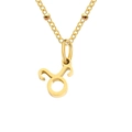 Collier doré avec pendentif signe Taureau et fine chaîne perlée de style minimaliste - Taureau / 1 Pièce / Or