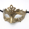 Vintage gold and black masquerade mask with ornate crown detail and antique finish - Little Fairy / Antique Copper