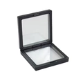 Caja expositora negra cuadrada con película de suspensión para collares de acero - Caja de Exhibición de Joyas Flotante