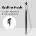 Sickle-shaped eyeliner makeup brush with black handle and angled synthetic bristles - Sickle-shaped Eyeliner Brush