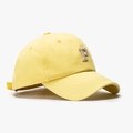 Light yellow cotton baseball cap with a textured grey letter P patch for casual wear - Neon Yellow