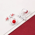 Cute white alloy Christmas elk and snowman pendants for DIY jewelry making - 9# Hollow White Reindeer