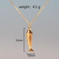 Detailed view of articulated koi fish pendant with 35mm height and 4.5g weight specs - Large Fish