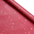 Carta regalo rossa opaca con motivi geometrici argento e una consistenza grana - Piccolo Floreale Rosso