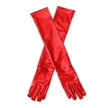 Extra lange 50 cm rote Lacklederhandschuhe für Oper, Cosplay und sexy Stretch-Outfits - Einheitsgröße / Rot (50cm)