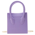 Purple mini jelly bag with crocodile texture and golden chain strap for women - Violet