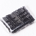 Pak zwarte metalen schuifspeldjes met ronde punten voor professionele haarstyling - Golfstijl / 50 Stuks / 3.5cm / Zwart