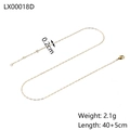 Detail of 0.2cm gold snake chain necklace with lobster clasp and adjustable length - LX00018D (Basic Gold Necklace)